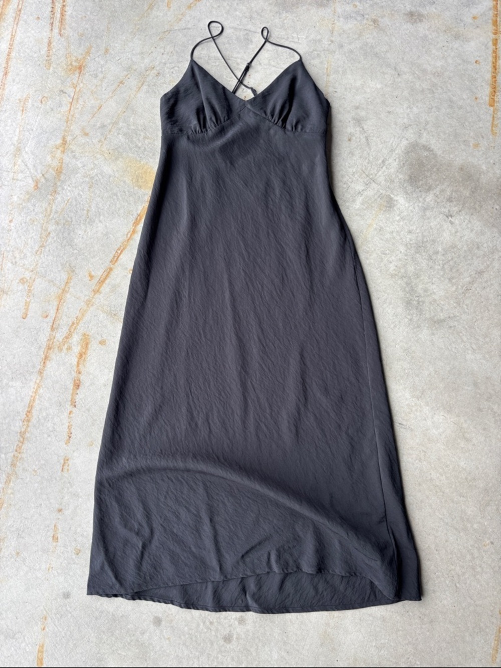 Madewell Sleek Black Slip Maxi Dress with Adjustable Spaghetti Straps